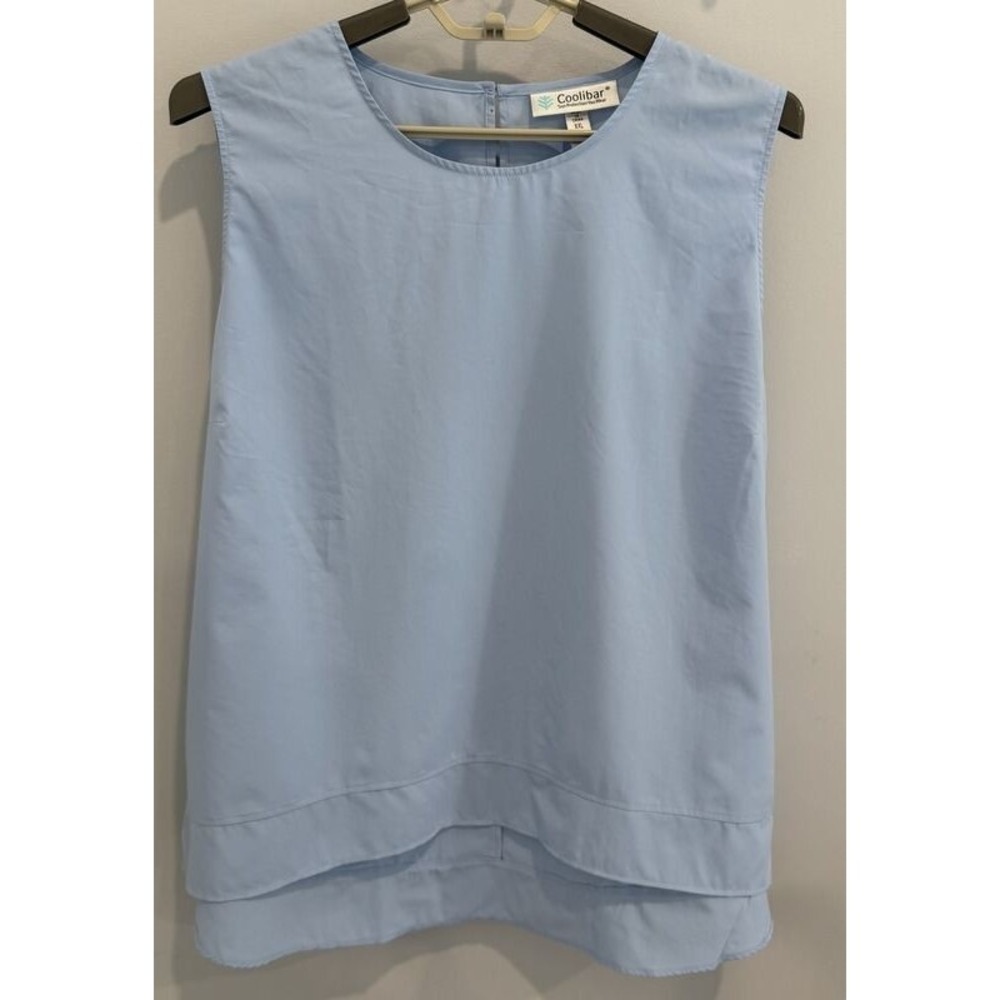 Coolibar Sun Protection Light Blue Sleeveless Shirt UPF 50+ XXL